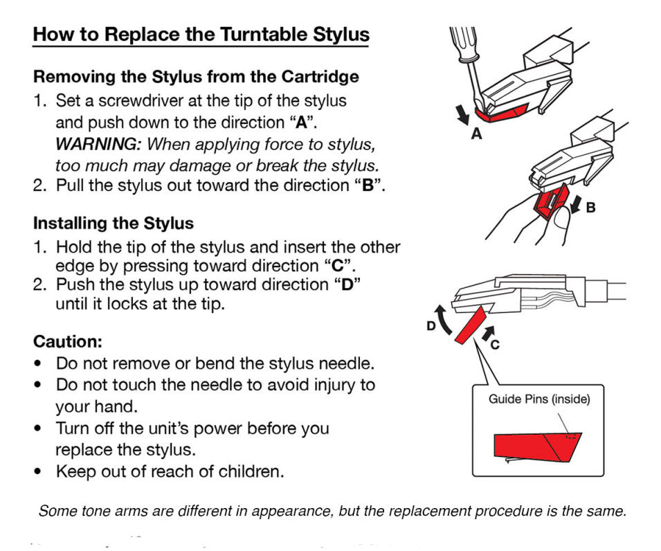 Stylus for Emerson NR303TT turntable home system