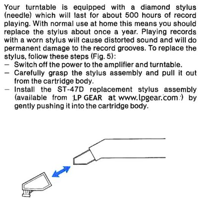 Stylus for Fisher MT-728 MT 728 MT728 turntable