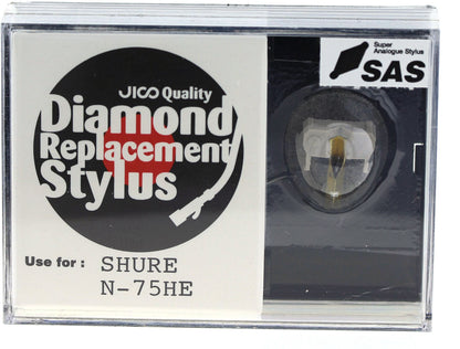 N75HE JICO SAS replacement for Shure N75ED Type 2 stylus