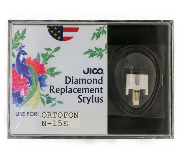 JICO replacement Ortofon N-15E stylus in packaging