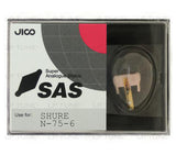 JICO SAS replacement Shure N-75-6 stylus in packaging
