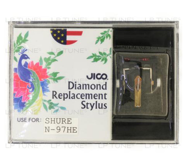 JICO replacement Shure N-97HE stylus in packaging