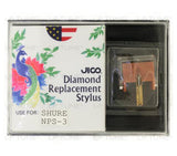 JICO replacement Shure NPS-3 stylus in packaging