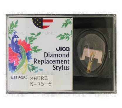 JICO replacement Shure N-75-6 stylus in packaging